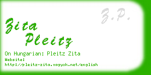 zita pleitz business card